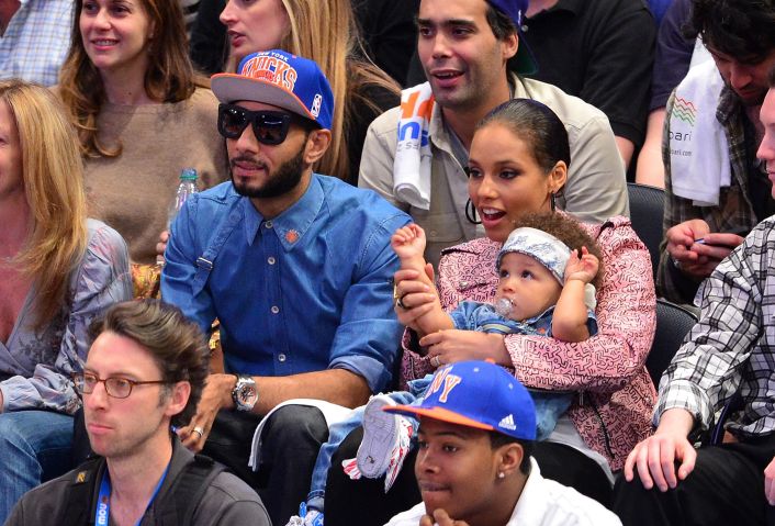 Celebrities Attend The Miami Heat Vs New York Knicks Playoff Game - May 6, 2012