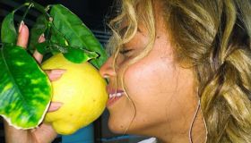 Beyonce smelling a lemon