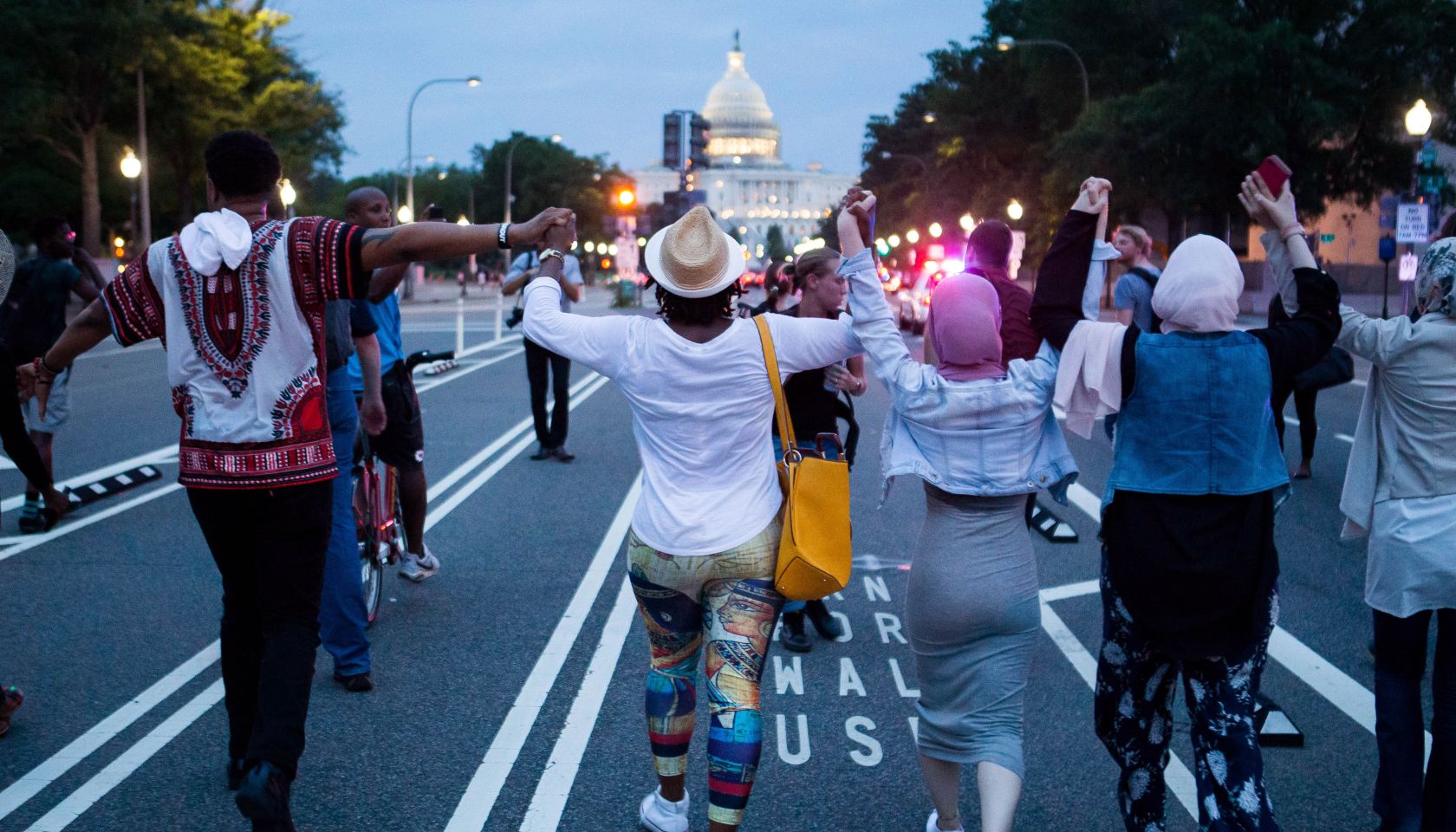 Activists At The White House Protest Shooting Deaths Of Two Black Men By Police