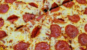 Close up of pepperoni pizza