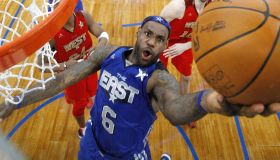 The East Team's LeBron James (C) of the