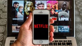 In this photo illustration the Netflix app seen displayed on...