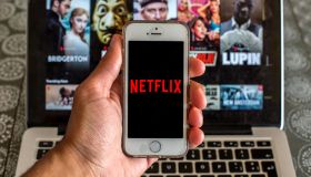 In this photo illustration the Netflix app seen displayed on...