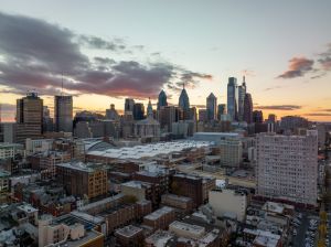 Aerial view of Center City downtown Philadelphia