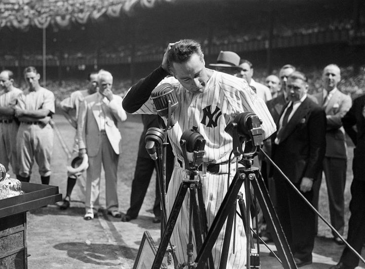 1939- Lou Gehrig Retires in Yankee Stadium