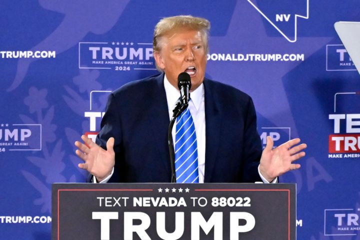 Former President Donald Trump Holds A Campaign Rally In Las Vegas