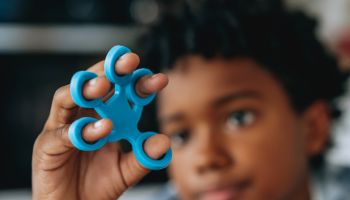 Child with autism sensory toy