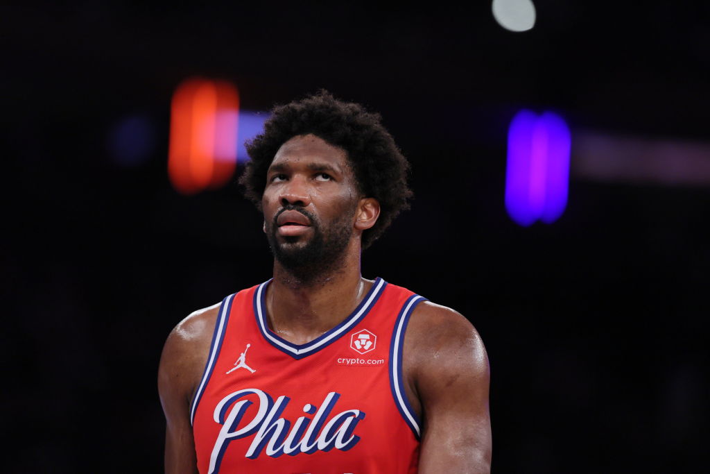 Philadelphia 76ers center Joe Embiid in Game 1 of NBA playoff first-round at MSG