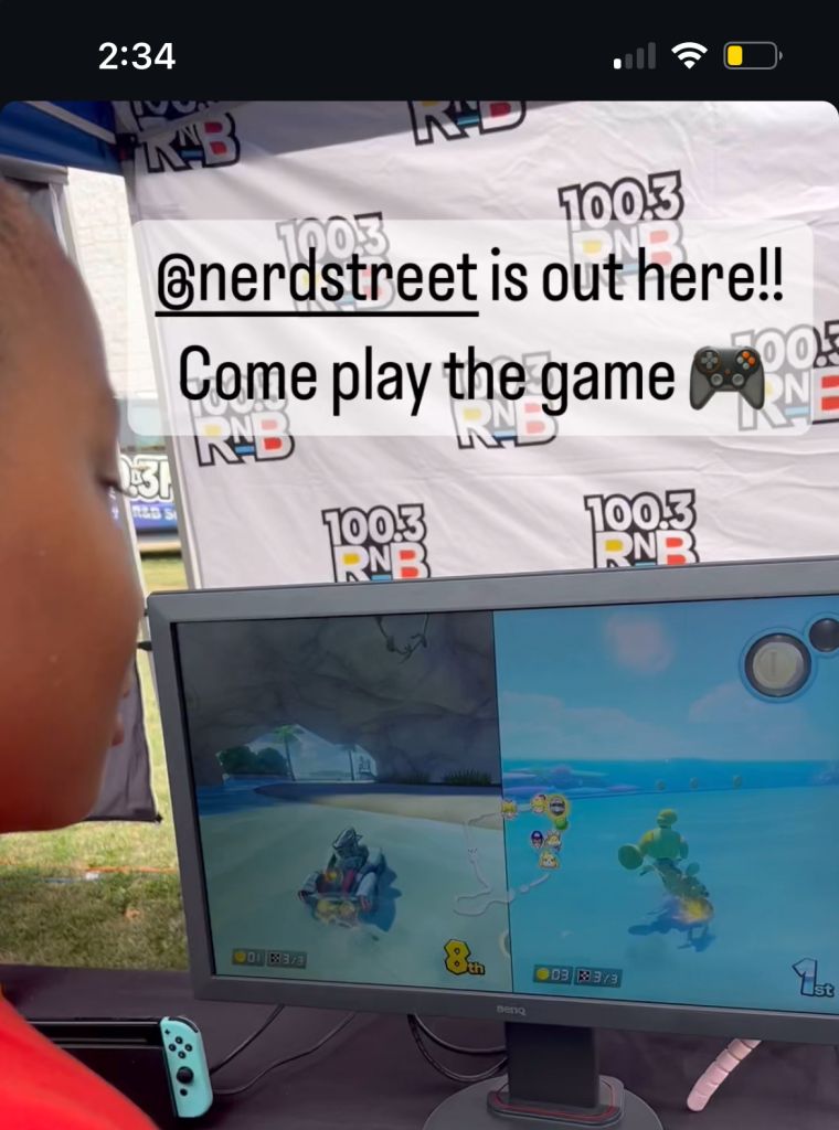 Nerd Street came and set up shop for the student to play Mario Kart