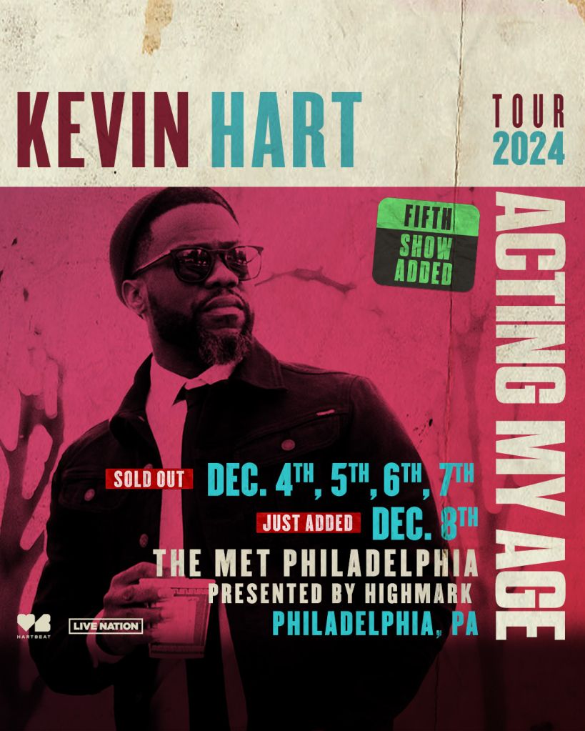 Kevin Hart announced a FIFTH SHOW at the Met Philly on December 8th, get details here!