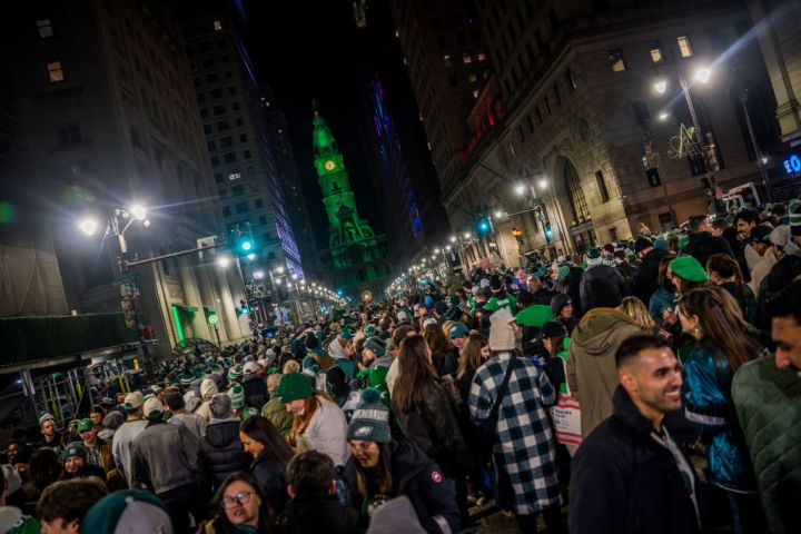 Fans celebrate following the Philadelphia Eagles NFC Championship win