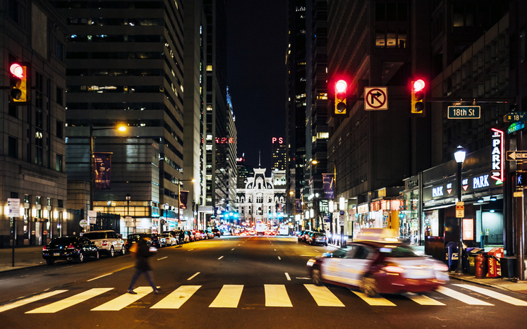 Philadelphia downtown traffic.