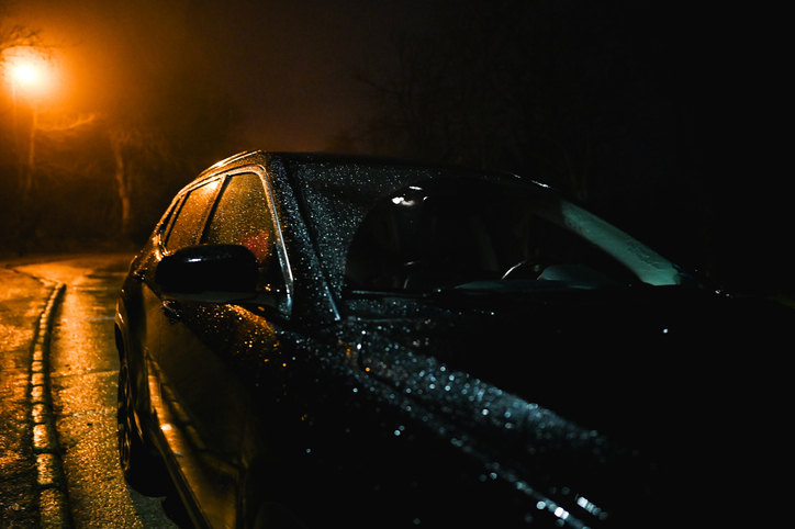 Car under the rain.