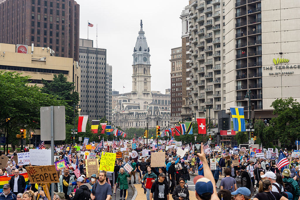 No Kings Protest In Philadelphia