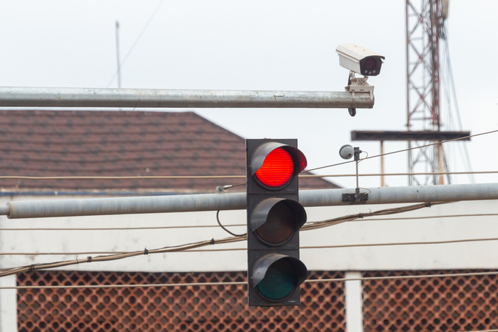 Red Traffic Light with Urban Traffic Surveillance