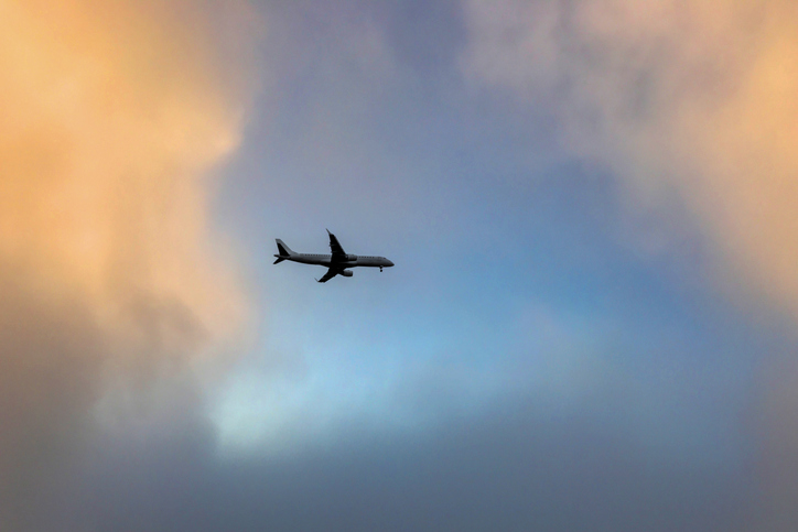 Silhouette of a commercial airplane