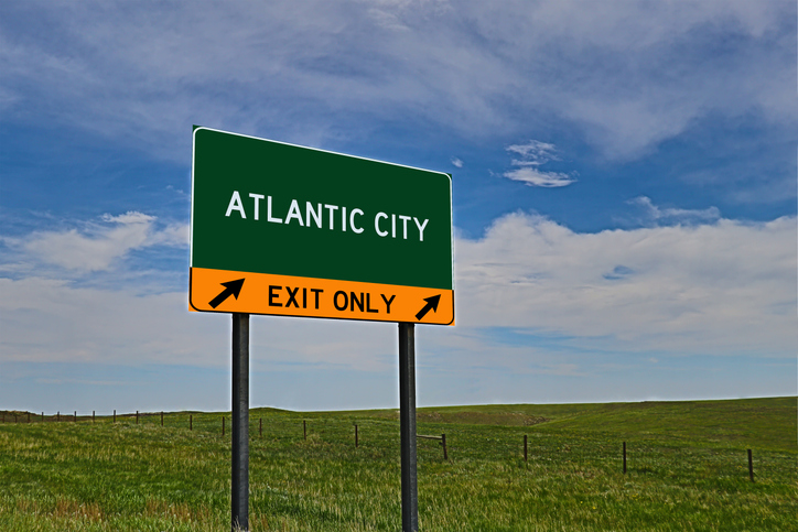 ATLANTIC CITY US Highway Exit Only Sign
