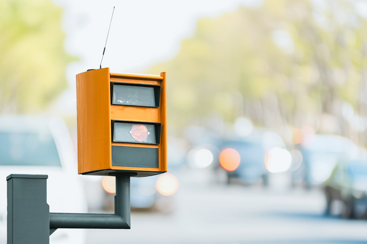 Traffic surveillance camera in urban area