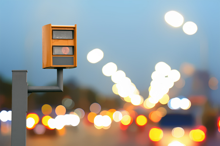 Traffic surveillance camera in urban area