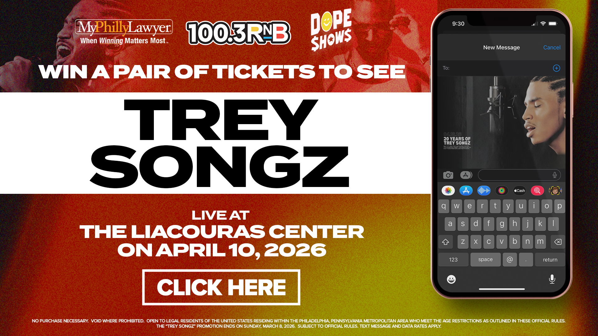 Enter to Win FREE tickets to see Trey Songz live at the Liacouras Center on April 11th!