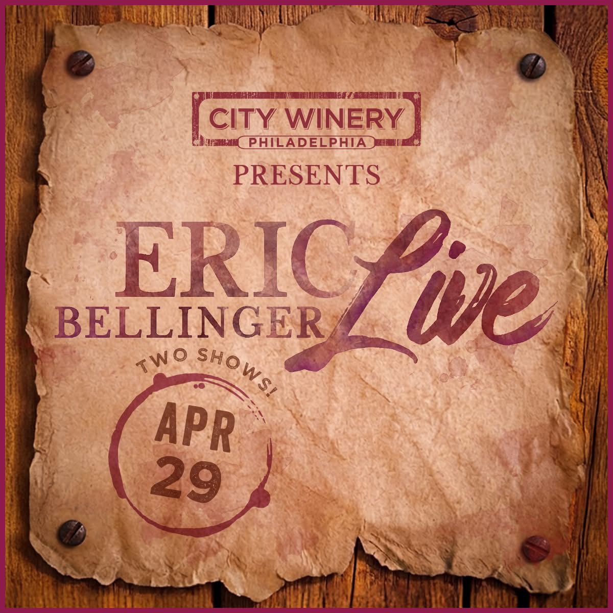 Enter to win tickets to see Eric Bellinger at City Winery!
