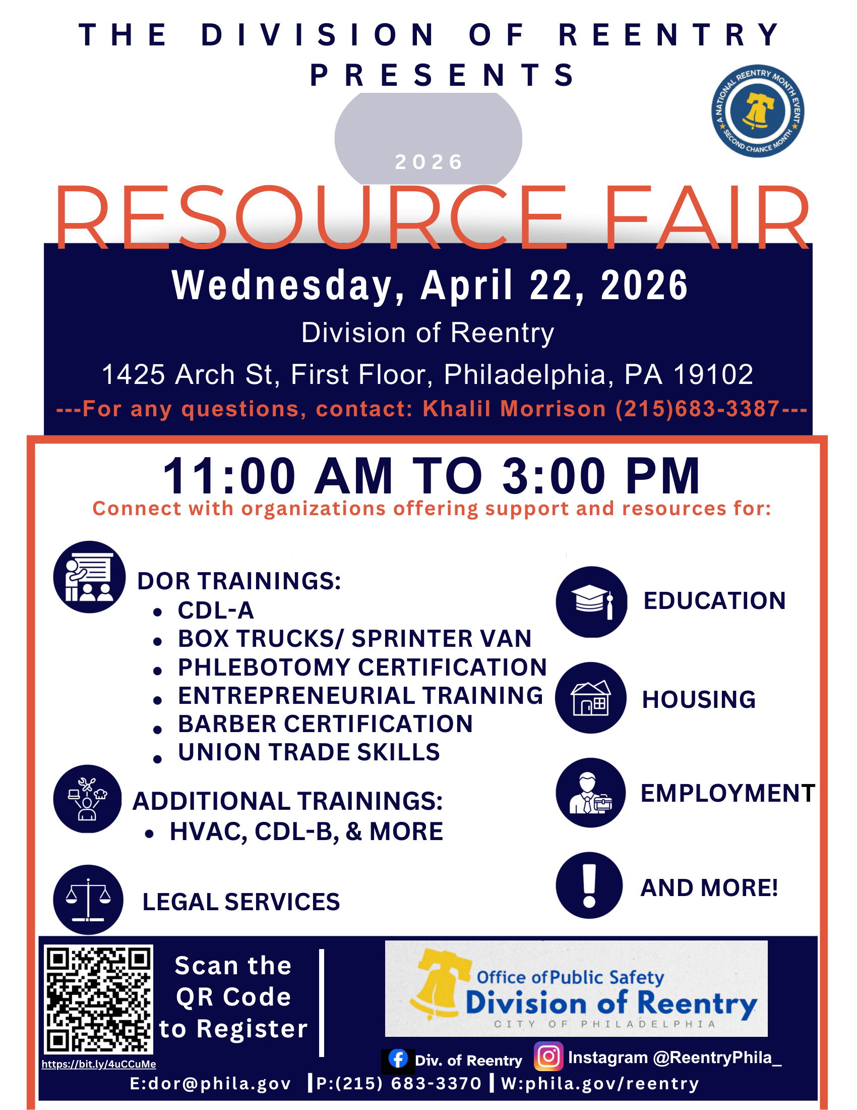 The Division of Reentry Resource fair flyer