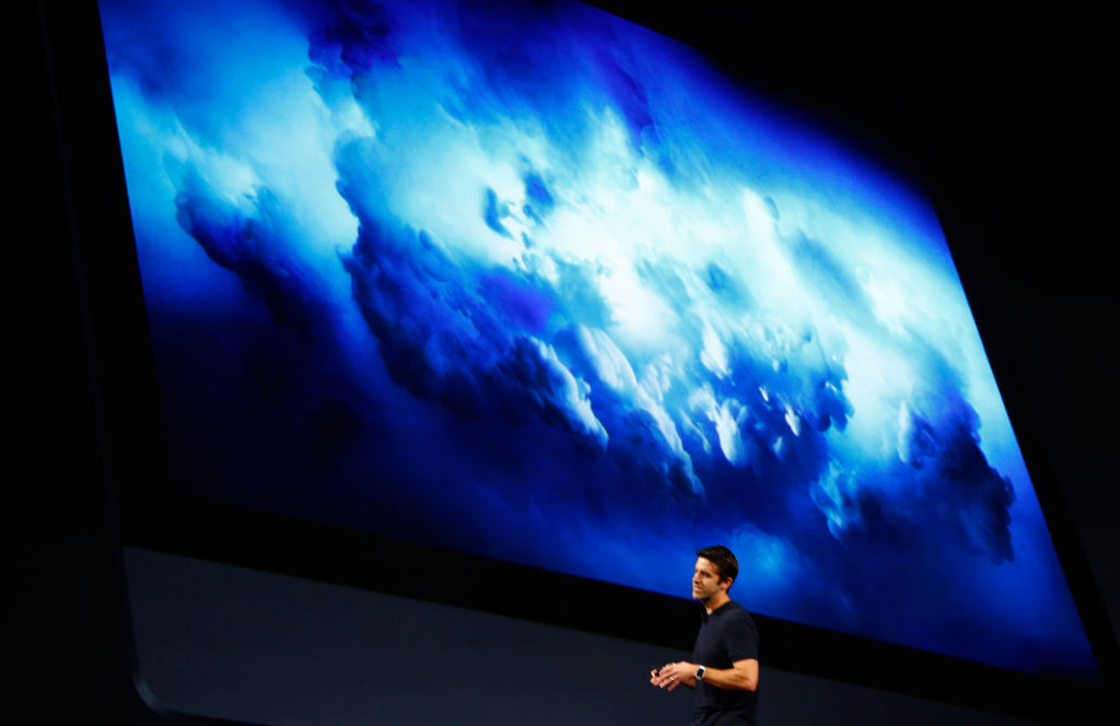 John Ternus, Apple vice president of Mac and iPad hardware, gives a sneak peak of the iMac Pro at the Worldwide Developers Conference at the McEnery Convention Center in San Jose, Calif., on Monday, June 5, 2017. (Gary Reyes/ Bay Area News Group)
