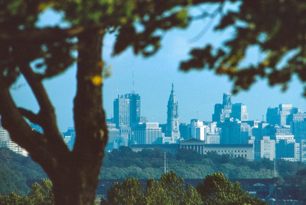 Philadelphia Skyline from Belmont Plateau in 1965