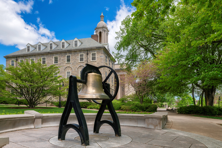 The Old Main bell on the campus of Pennsylvania State University