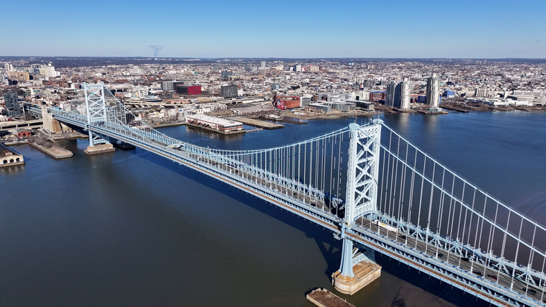 Benjamin Franklin Bridge At Philadelphia In Pennsylvania United States.