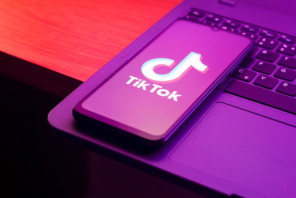 In this photo illustration, the TikTok (Tik Tok) logo is