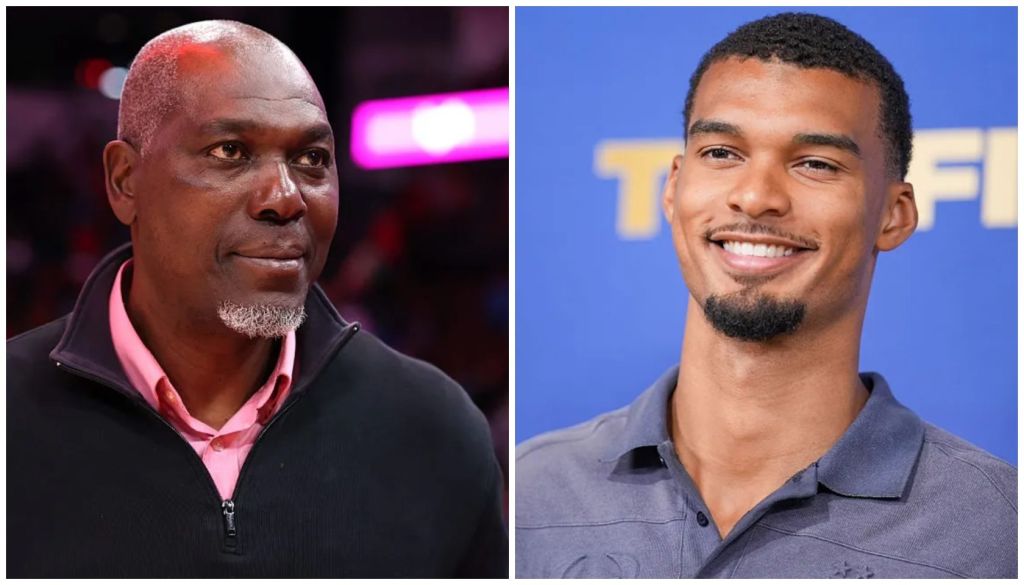 Two portraits of Black men - one older man with a serious expression wearing a pink shirt, and one younger man with a beard and warm smile wearing a gray shirt.